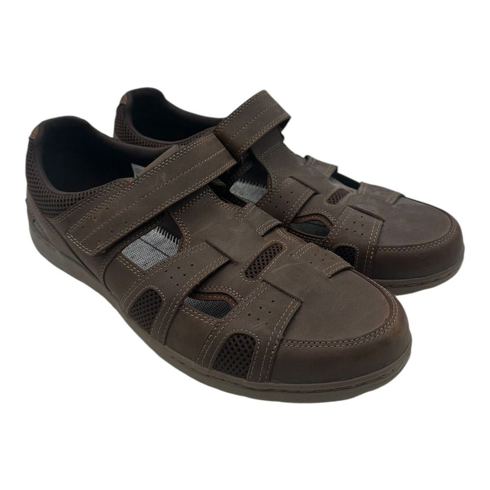 Dunham Fitsmart Shoes Men's Size‎ 14 2E Brown Leather DAZ07BR - MISSING INSOLES